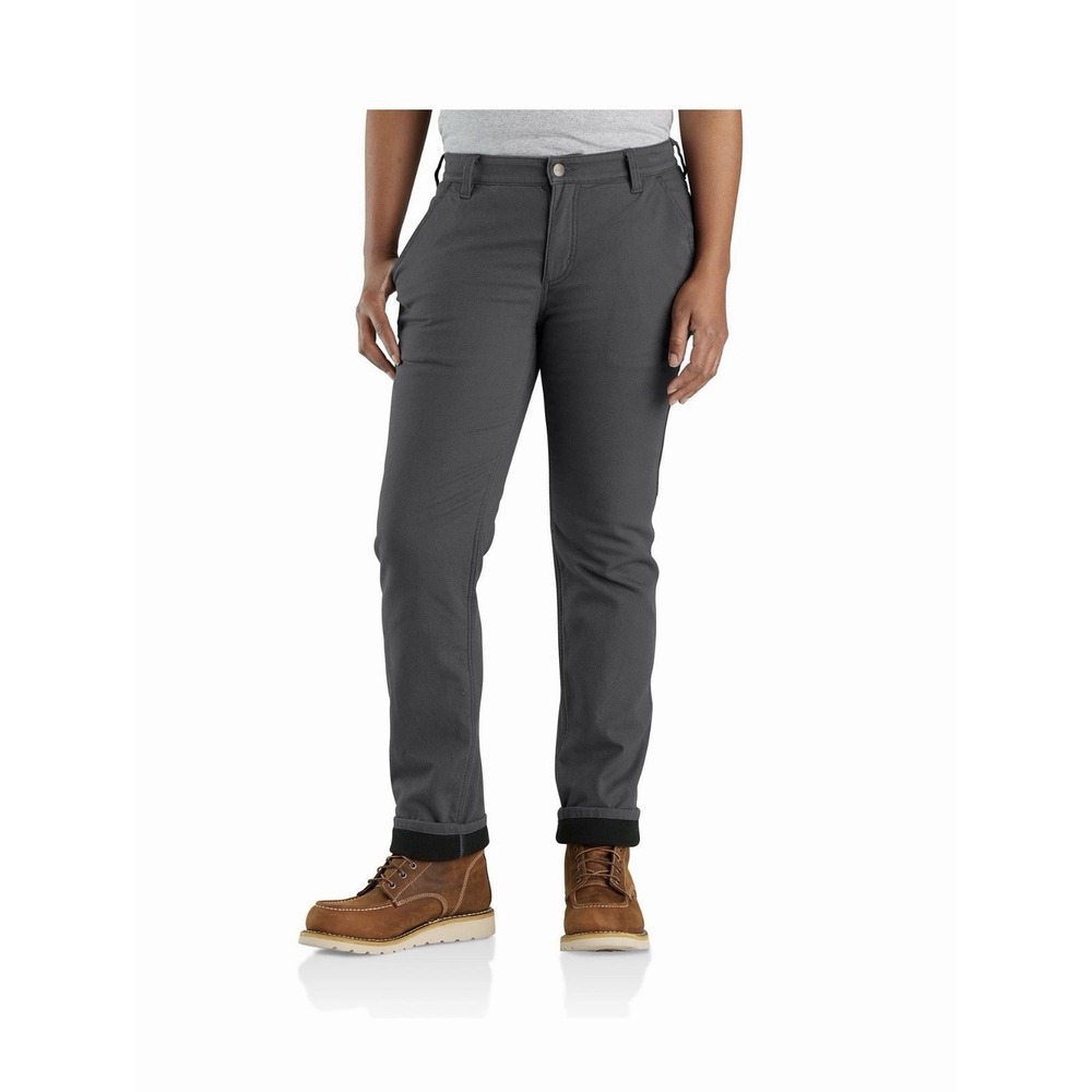 Carhartt Rugged Flex Relaxed Fit Canvas Fleece Lined Work Pants Women's 4 Tall